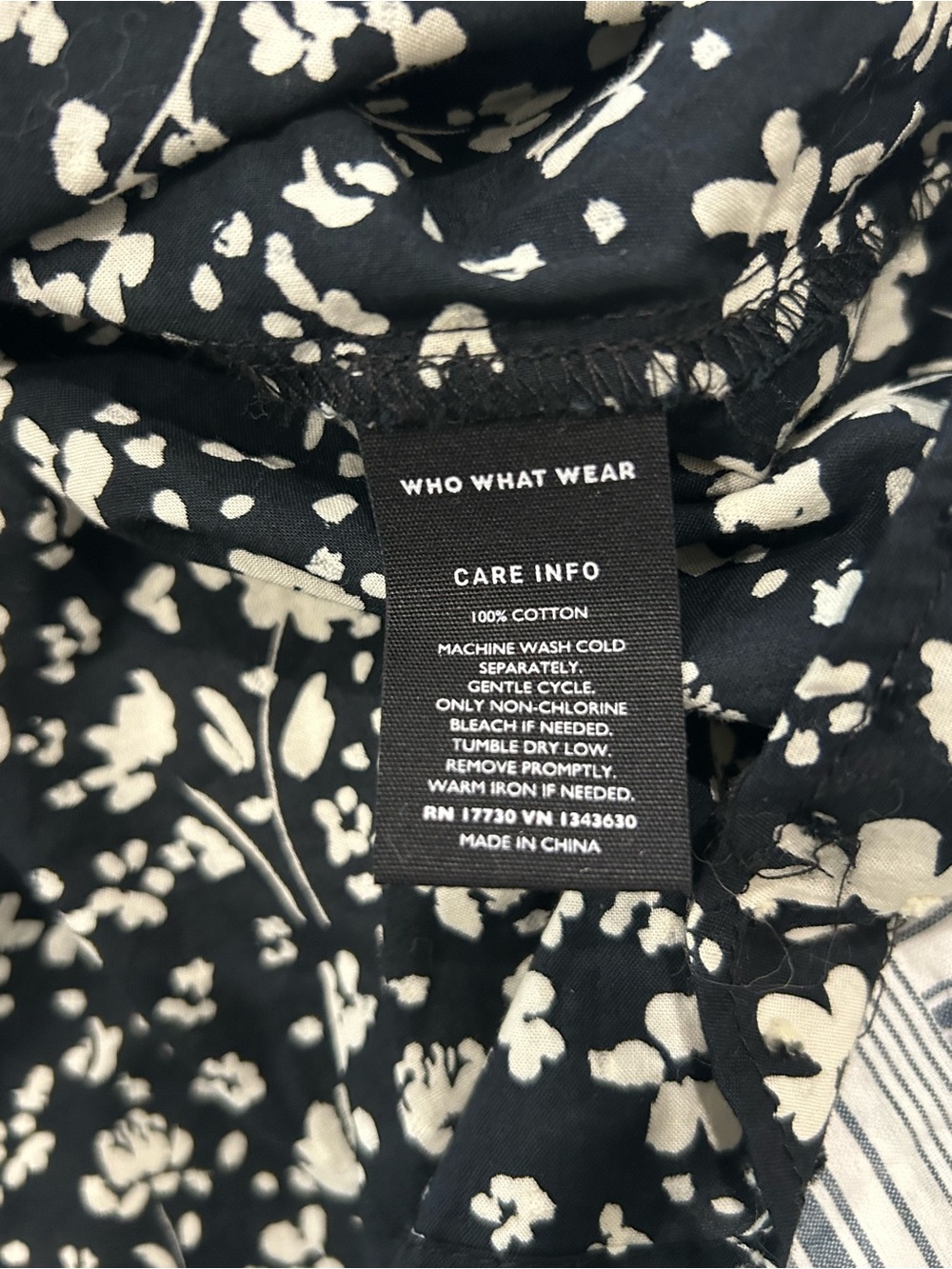 Who What Wear Black and White Floral mini Dress - Picture 7 of 7